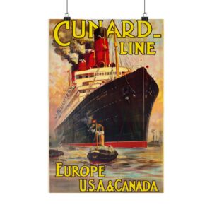 Vintage Cunard Line Matte Poster