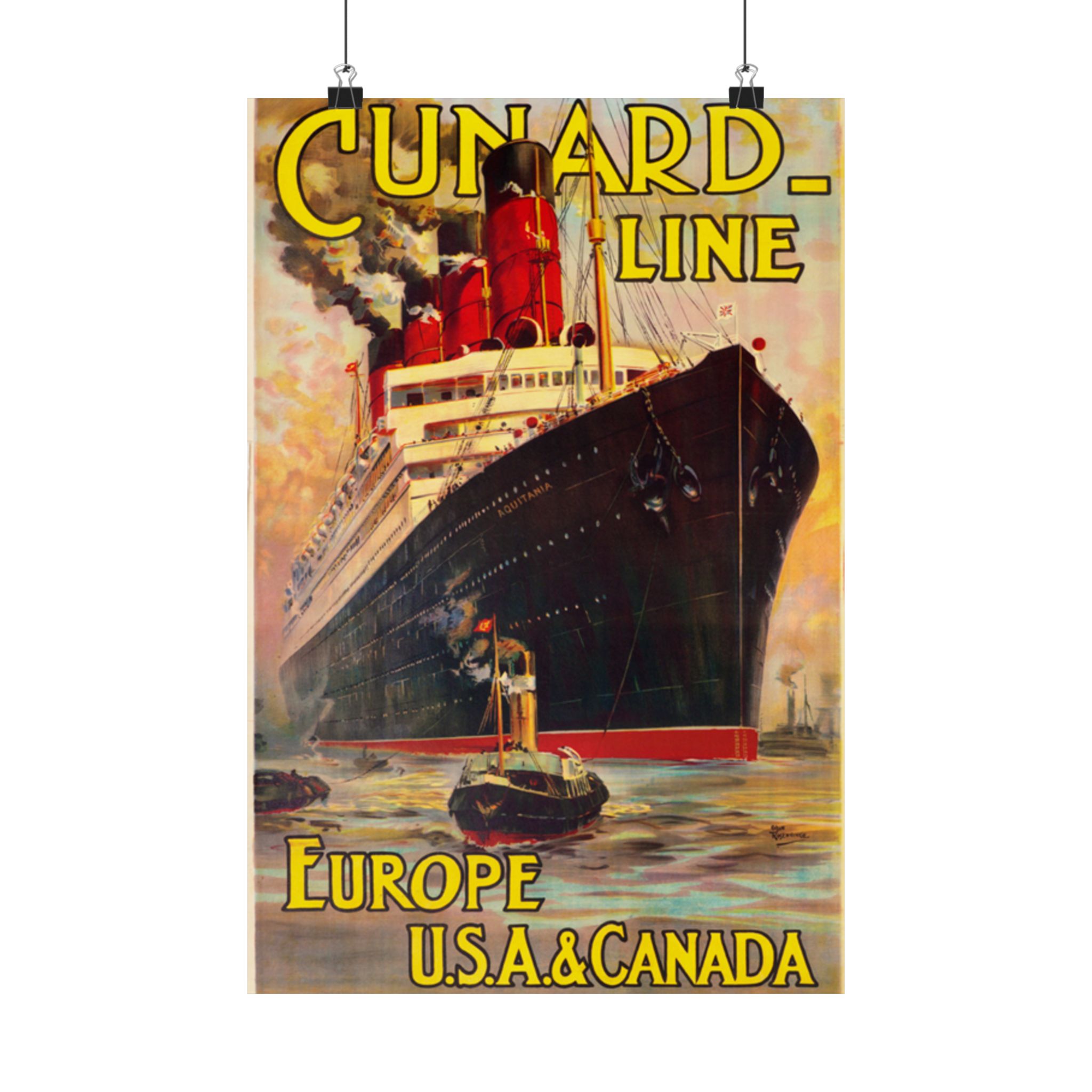 Vintage Cunard Line Matte Poster