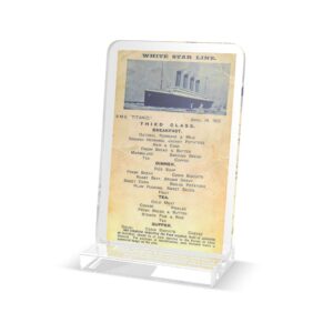 Titanic Luncheon Menu 3rd Class