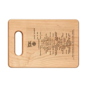 Titanic Luncheon Menu Engraved Cutting Board