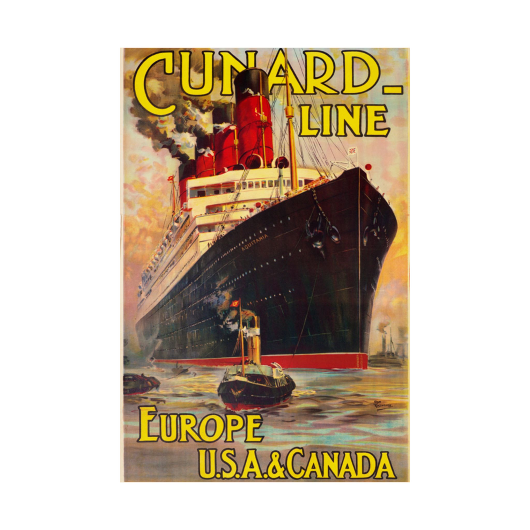 Vintage Cunard Line Matte Poster - Image 2